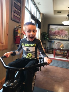 Child on bike chair